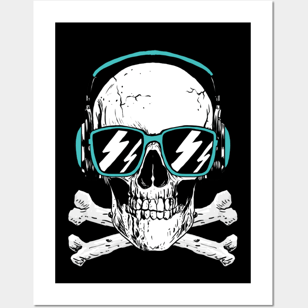 Music DJ Skull and Bones Artwork Wall Art by New East 